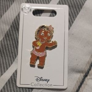 Disney Baby Moana Pin with Pink and Gold Accents
